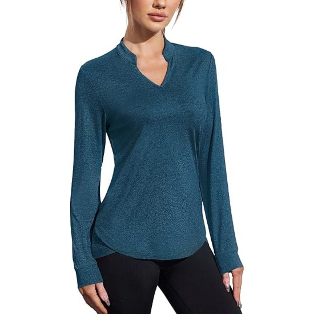 Long Sleeve Yoga Shirt with Side Slits
