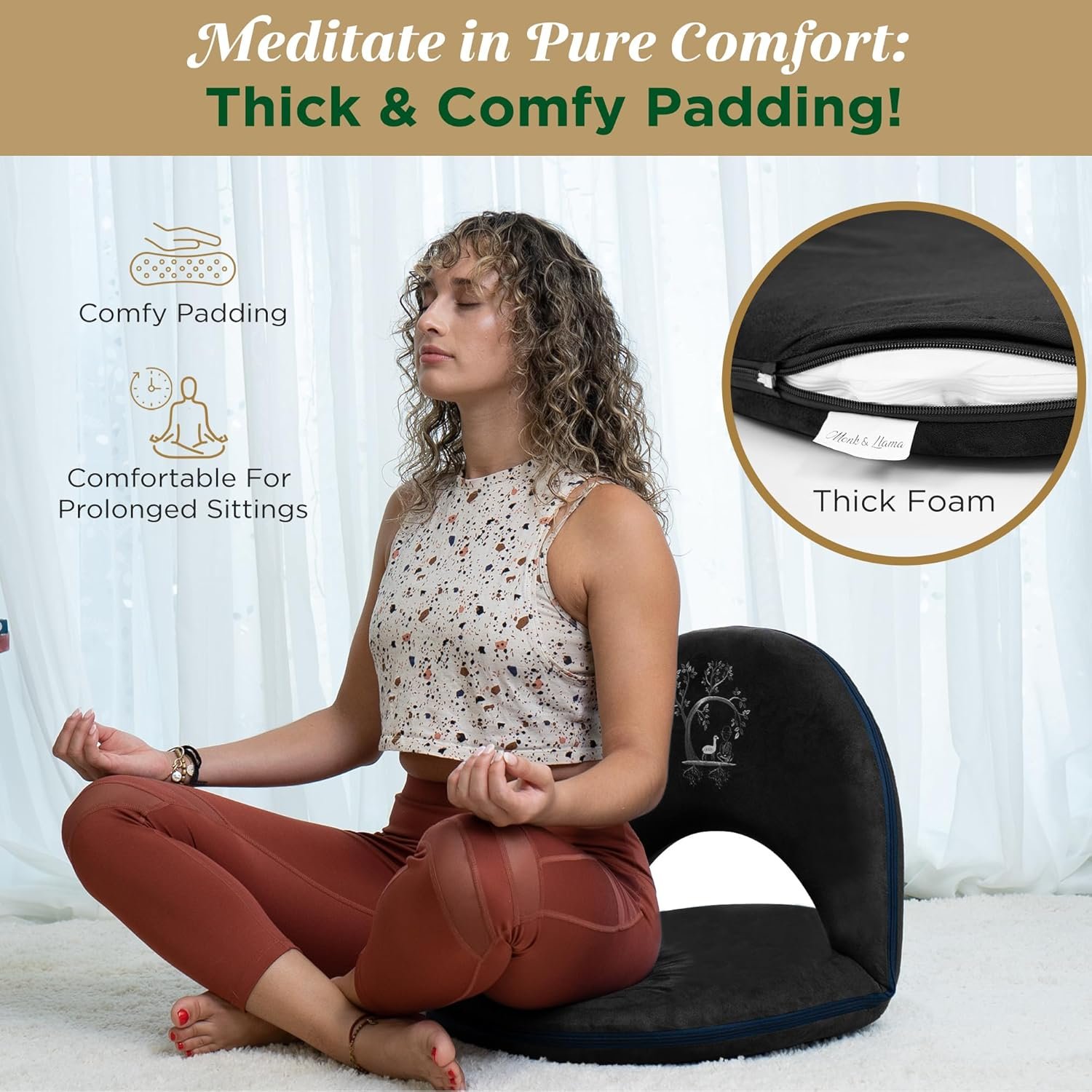 Premium Adjustable Meditation Floor Chair with Back Support