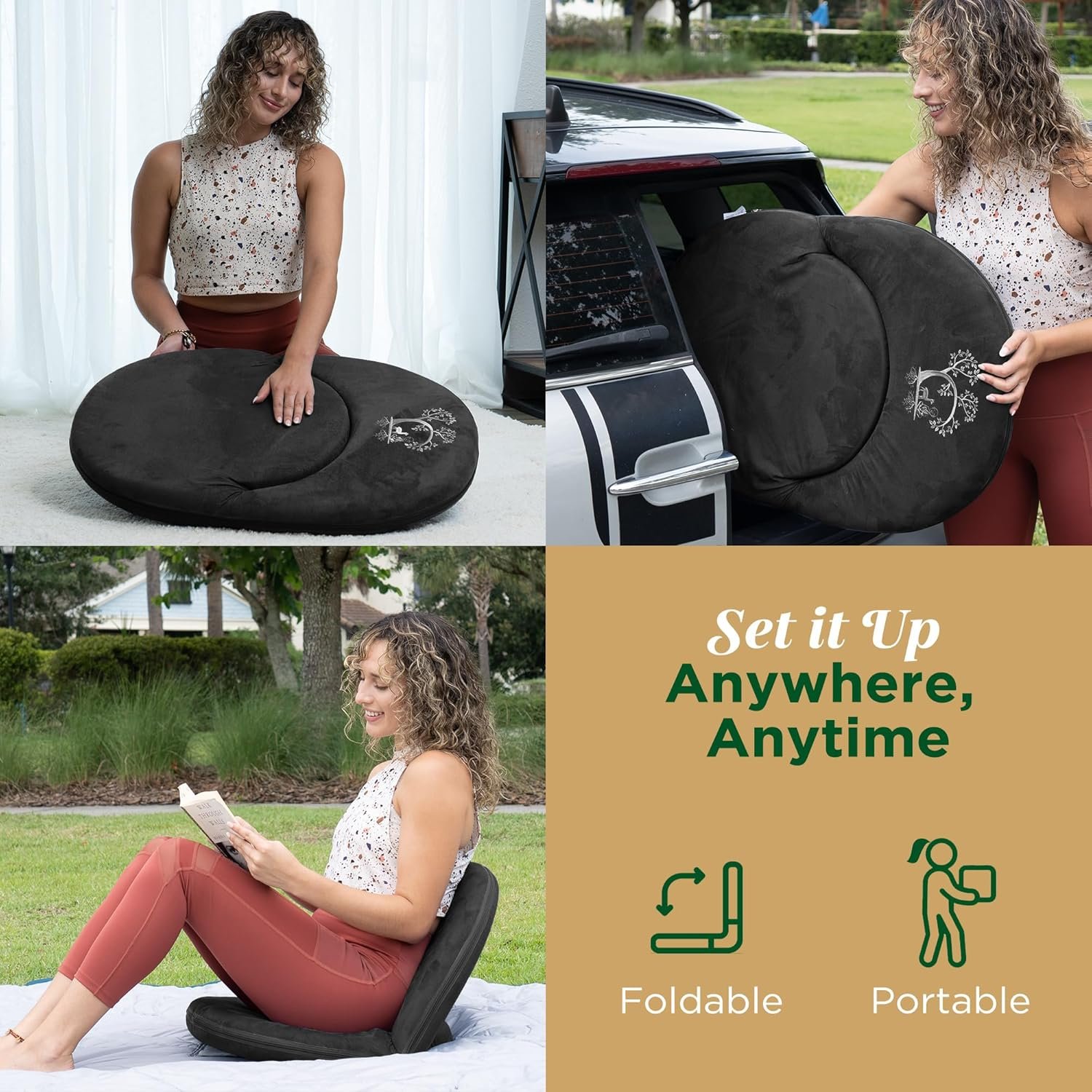 Premium Adjustable Meditation Floor Chair with Back Support - Image 3